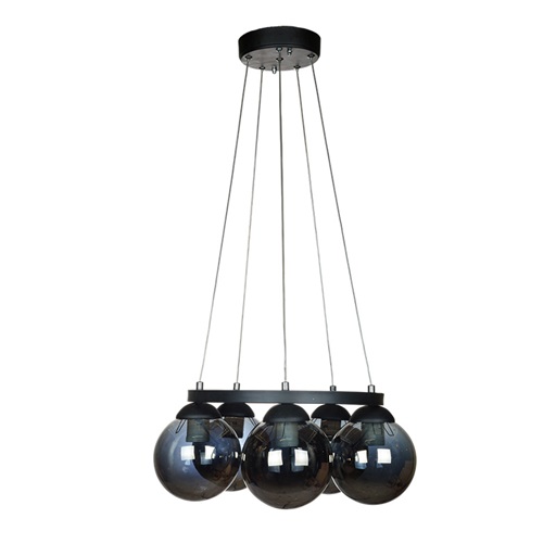 لوستر شش شعله چشمه نور کد A1233/6-BK&amp;BK مشکی