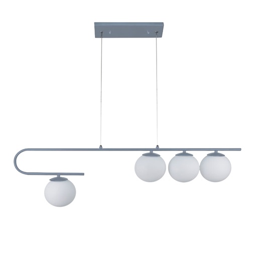 لوستر چهار شعله چشمه نور کد A1222/4-T-WT طوسی