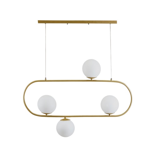 لوستر چهار شعله چشمه نور کد A1226/4-G-WT زیتونی